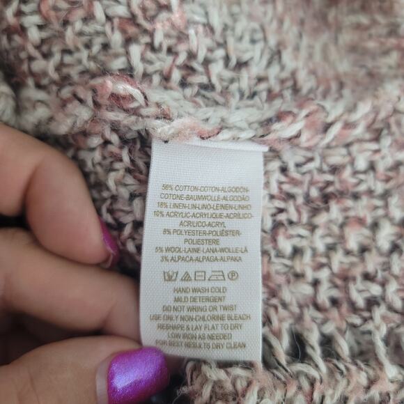 Free People Shade of Brown/Tan Open Knit Sweater Cotton/Linen/Alpaca Blend XS - Picture 5 of 5